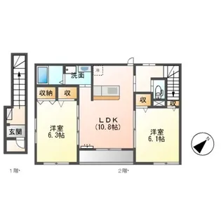 ヴィラジェミニ【2階】の間取り