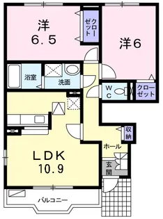 ミルキー ウェイA【1階】の間取り