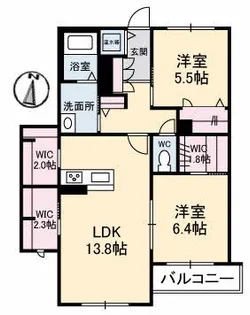 グランフォルス和【2階】の間取り