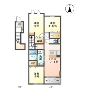 サン・ライズ【2階】の間取り