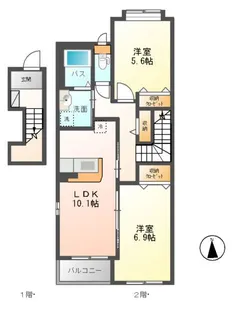 クレア【203号室】の間取り