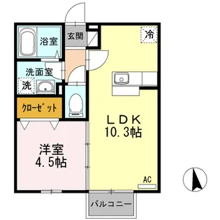 クレールニシヤマⅢ【2階】の間取り