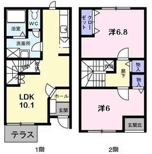 メゾンド・ピュア【1階】の間取り