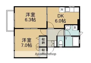 カーサフォレスタ C棟【209号室】の間取り