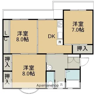ル リアン北園【2階】の間取り