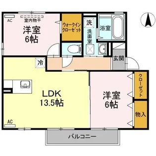セジュールフレア B棟【2階】の間取り