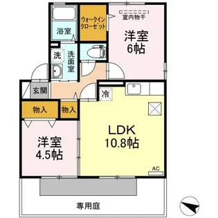 サリュー ダムール B棟【1階】の間取り