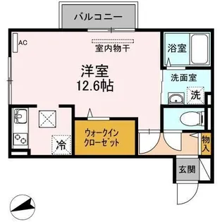 ル・ヴァン・クレール B棟【B102号室】の間取り