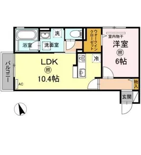 フォーサイト ウエスト B棟【1階】の間取り