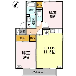 リヴェール緑ヶ丘【2階】の間取り