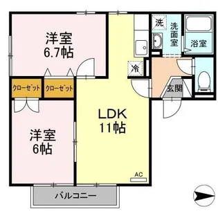 エスポワールM【1階】の間取り