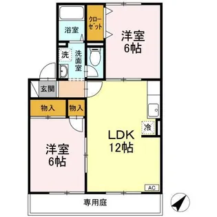 ボナールシャンブル【1階】の間取り
