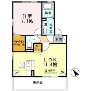 クーランデール【1階】の間取り