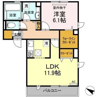 エスポワールパンシオン【1階】の間取り