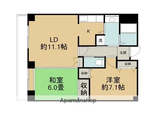 免震 メイヤーズ西町【404号室】の間取り
