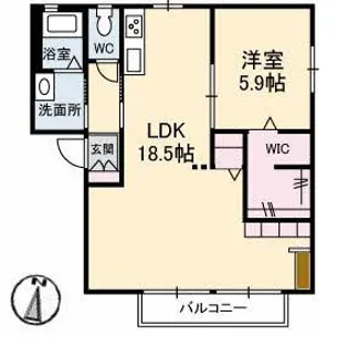 シャンドフルール A棟【0102号室】の間取り