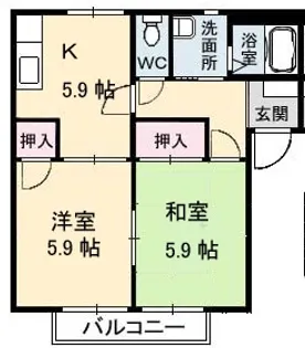 シュウフレグランス B棟【2階】の間取り