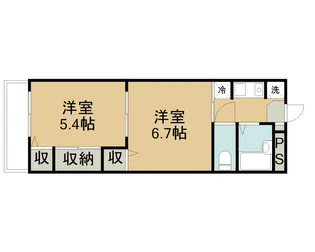 キンセイマンションⅠ【302号室】の間取り