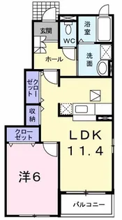 ラック ヴィラA【1階】の間取り