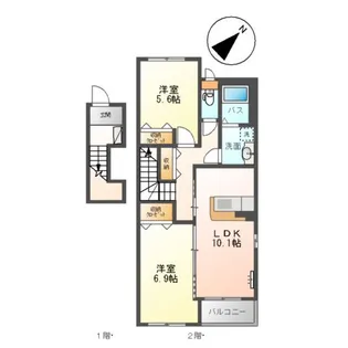 シェリー【2階】の間取り