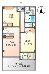 ティアクラウン【1階】の間取り