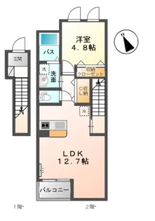 プランドール【202号室】の間取り