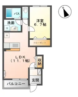 カーサ イリス【1階】の間取り