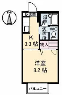 イーストレイク【2階】の間取り