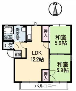 ベルエア D棟【2階】の間取り