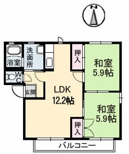 ベルエア D棟【2階】の間取り