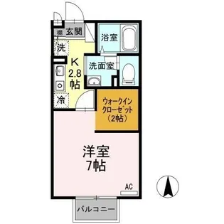 COSMOS秋里【2階】の間取り