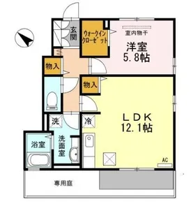 レチエ吉成 A棟【1階】の間取り