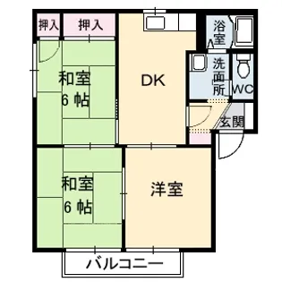 カーサワンセブン A棟【202号室】の間取り