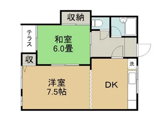 薫る風ハイツ【1階】の間取り