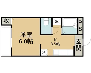 1Rの間取り画像