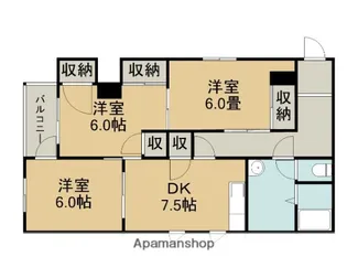 マンションデルフィール【2階】の間取り