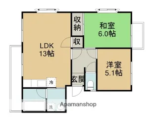 クロシェットマンション【3階】の間取り