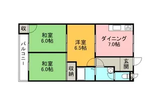 ファミリーハイツとくだ【2階】の間取り