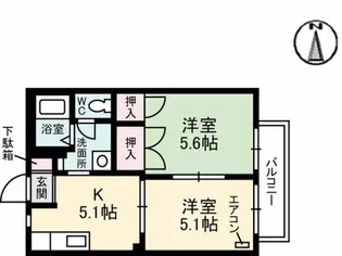 シャーメゾン高矢倉【0102号室】の間取り