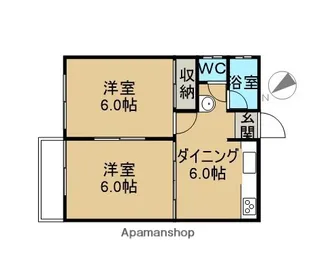 ラ・カーザ【202号室】の間取り