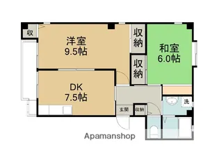 カームなかどい【301号室】の間取り