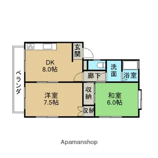 カームマツバ【101号室】の間取り