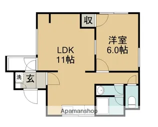 グランドール若桜【3-1号室】の間取り