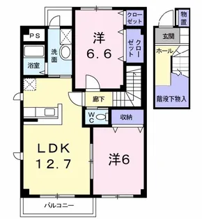 カメリアボア【2階】の間取り