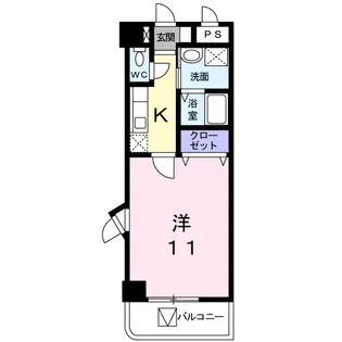 ロワゾブルー【4階】の間取り