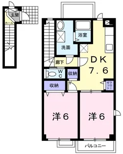 グリュッククレー A棟【2階】の間取り
