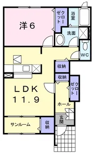 ラック ヴィラⅡ A【1階】の間取り