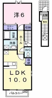 グッド・ラック1【2階】の間取り