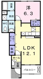 ラック ヴィラB【1階】の間取り