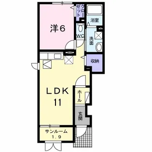 リバーサイド秋里【1階】の間取り